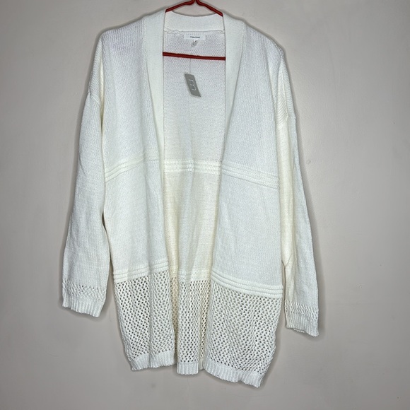 Maurices | White Long Sleeve Knit Cardigan | Oversized Top Perfect Layering NWT - Picture 7 of 7